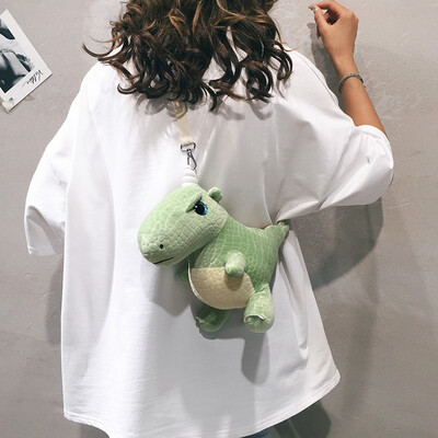 

Chest bag female small bag female new 2019 Korean version of fashion foreign gas wild Messenger bag cartoon cute dinosaur bag Meng