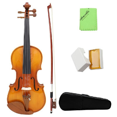 

Full Size 44 Natural Acoustic Solid Wood Spruce Flame Maple Veneer Violin Fiddle for Beginner Student Performer Jujube Wood Part