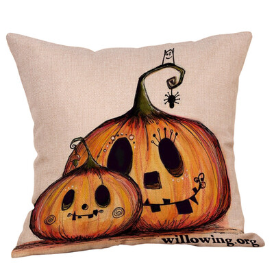 

〖Follure〗Fall Halloween Pumpkin Pillow Case Waist Throw Cushion Cover Sofa Home Decor