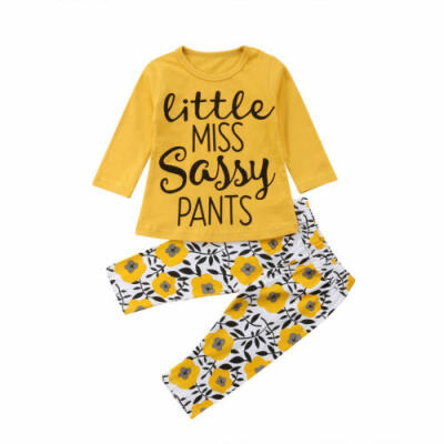 

2Pcs Toddler Kids Baby Girl Summer Clothes T-shirt TopsFloral Pants Outfits Set