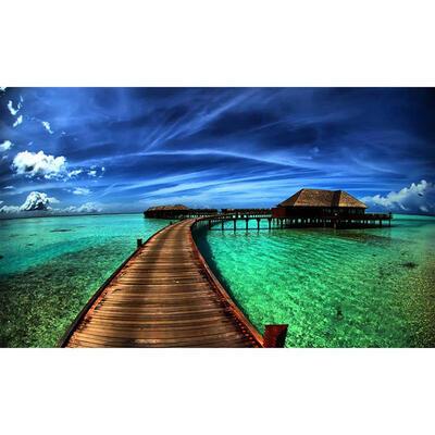 

5D DIY Full Drill Diamond Painting Sea Boardwalk Cross Stitch Embroidery