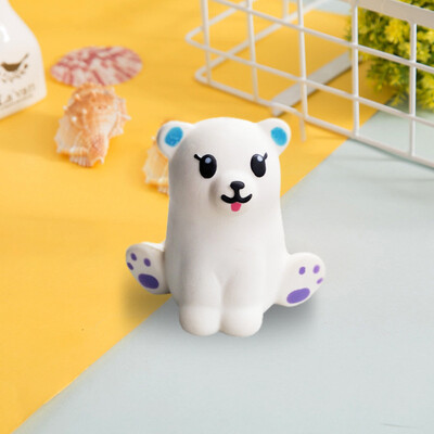 

Siaonvr Mini Adorable White Bear Super Slow Rising Kids Fun Toy Stress Reliever Toy Gift