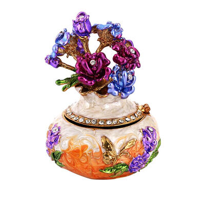 

Beauty Egg Luxury Enamel Jewelry Storage Box Easter Trinket Metal Crafts