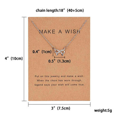 

Fashion Star Paper Card With Bow Pendant Women Minimalist Clavicle Chain Necklace Statement Valentines Day Gift Card