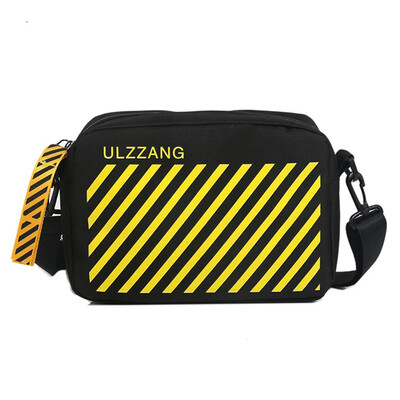 

Harajuku Bags for 2019 Women Fashion Canvas Messenger Bag Letter Stripe Printing Crossbody Bags Large Capacity Shoulder
