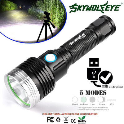 

Saidsome 5Modes XM- L2 LED USB Charging Rechargeable 18650 Flashlight Torch Light flashlight lamp