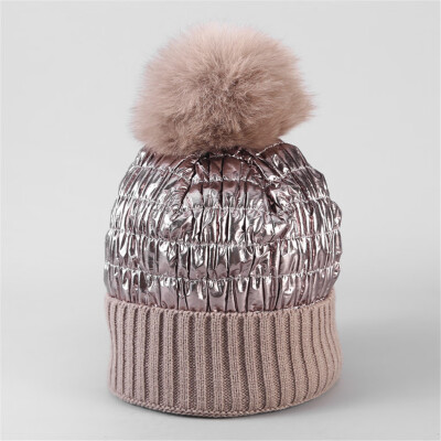 

Tailored Fashion Women Winter Knit Hat Foxes Ball Collar Set Thick Warm Solid Earmuff Hat