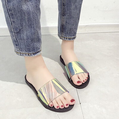 

Rose Slippers Summer Flat Slip Womens Sandals Flat Bottom Sequins Womens Shoes