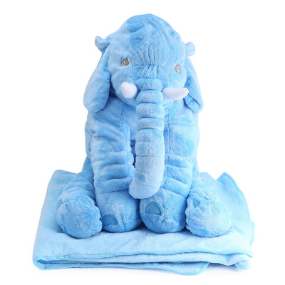 

Stuffed Lovely Simulation Giant Elephant Plush Doll Toy Pillow with Blanket Birthday Christmas Present