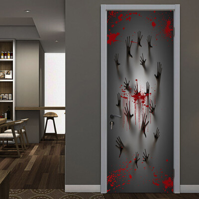 

〖Follure〗Halloween Haunted House Decor Window Door Cover Sticker Zombie Hand 78X30 Inches