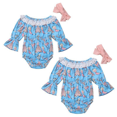 

Newborn Infant Baby Girl Outfit Romper Jumpsuit Bodysuit Headband Xmas Clothes