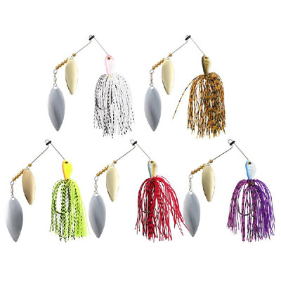 

5Pcs Fishing Spinner Baits Hard Lure Kits 20g 25g Spinnerbaits Jig Lure with Barbed Hook for Saltwater Freshwater