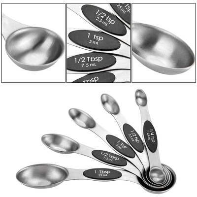 

Greensen5PCS Stainless Steel Measuring Spoons Seasoning Spice Magnetic Double Heads for Cooking
