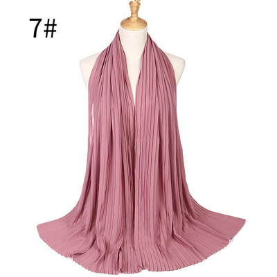

Pearl Chiffon Pleated Muslim Womens Headscarf Wholesale 2018 Huis Costumes Wrinkled Hot Headscarf MSL022