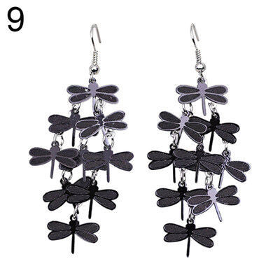 

Fashion Women Party Jewelry Decor Elegant Dragonfly Hollow Dangle Hook Earrings