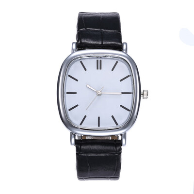 

Couple fashion creative watch silver square shell simple men&women on the table quartz watch explosion section