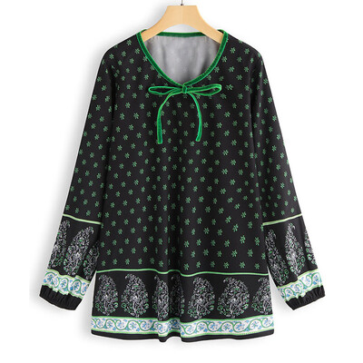 

Nomeni Women Casual National Style Printing Long Sleeve Tunic Shirt Tops Blouse GNL