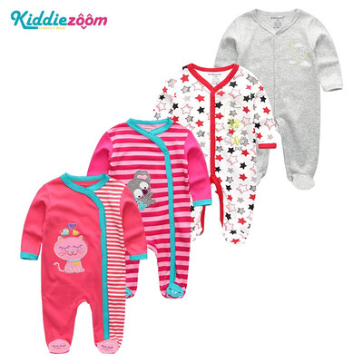 

Kiddiezoom 4PCS Newborn 0-12M Baby Boys Clothes 100Cotton Rompers Clothing Sets Babywear Bodysuits Baby Girls Clothes Outwear