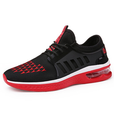 

2018 autumn&winter new mens breathable color matching air cushion low to help tie sports&leisure flying woven sports shoe