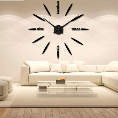 

Toponeto Modern Large 3D DIY Mirror Surface Art Wall Clock Sticker Home Office Room Decor