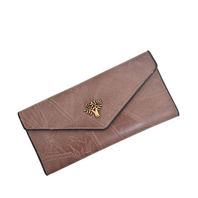 

Japan&South Korea minimalist womens wallets long buckle wallet multi-function card wallet large-capacity texture creative tid