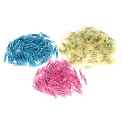 

300pcsSet Heat Shrink Butt Connectors Crimp Terminals Insulated Electrical Wire Cable Connectors 3 Sizes