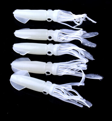 

VISSEN 5pcsbag Artificial Fishing Lure Squid Jigs Tube Soft Silicone Baits 8g10cm Fishing Tackle