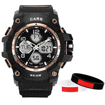 

Disney sports watch male youth high school students luminous trend waterproof electronic watch dual display multi-function outdoor large dial watch male O5304Y