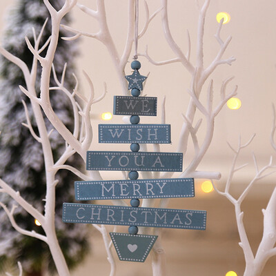 

Wooden christmas tree decoration letter pendant
