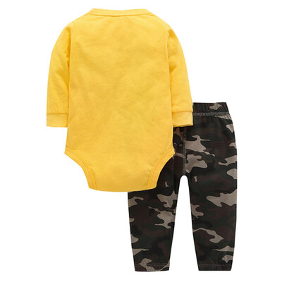 

Baby Kids Newborn Boys Letter Romper Jumpsuit Camouflage Pants Set Clothes