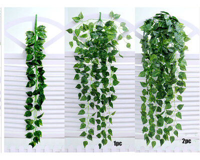 

Gobestart Artificial Fake Hanging Vine Plant Leaves Garland Home Garden Wall Decoration