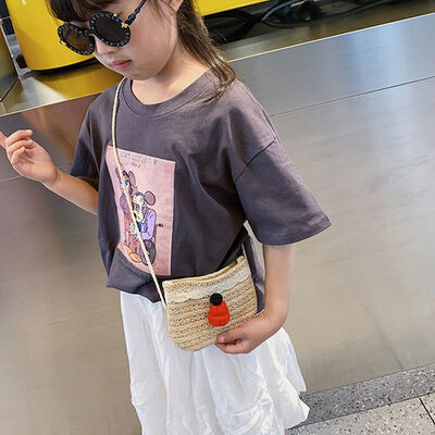 

New Style Women Handbags Straw Toddler Baby Messenger Children Kids Girls Princess Shoulder Bag Lace Handbag Fashion Hot 2019