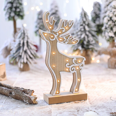 

Tailored LED Light Cute Christmas Elk Ornaments Window Holiday Decoration Adornment A
