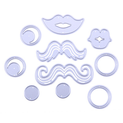 

8pcs Halloween Beard Eyes Mouth Cutting Die Stencil Craft Decor Embossing