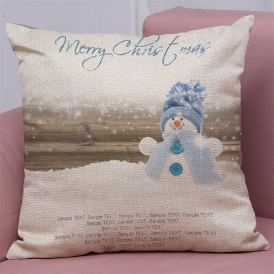 

Gobestart New Christmas Cotton Linen Pillow Case Sofa Cushion Cover Home Decor