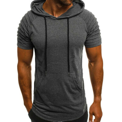 

SUNSIOM Gym Men Bodybuilding Hooded T-Shirt Top Muscle Clothing Stringer T-Shirt Hot