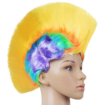 

Morden Style Rainbow Mohawk Hair Wig Rooster Fancy Costume Punk Rock Halloween Party Decor Festive & Party Supplies