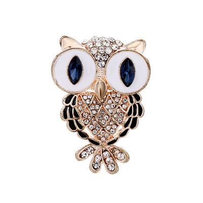 

New Style Fashion Crystal Owl Brooch Vintage Antique Bouquet Animal Hijab Pin Up Brooches For Women Scarf Clip