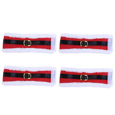 

4pcs Christmas Belt Buckle Napkin Ring Tableware Dinner Santa Claus Cover