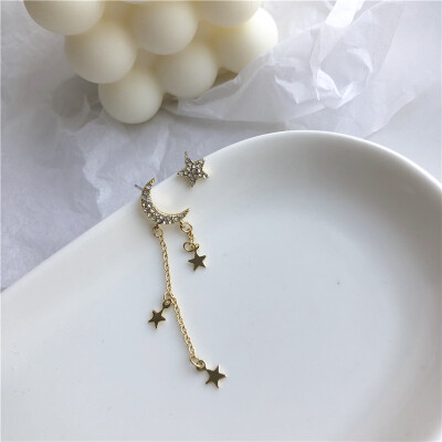 

Aretes de mujer modernos 2018 new design star moon pendant earrings fashion wild minimalist jewelry Korean earrings for women