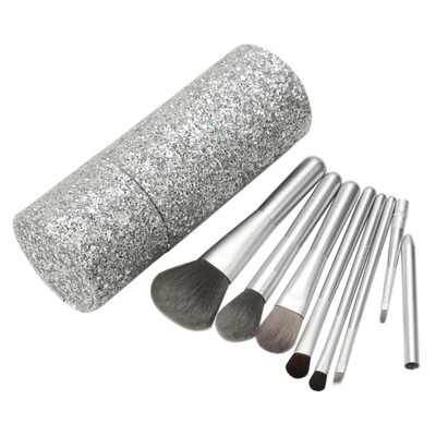 

7 Pcs Champagne Colored Makeup Brushes Tool Set Removable Multifunction Beauty Make Up Brush with Makeup Bag