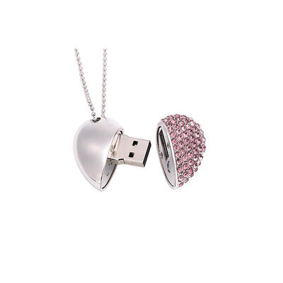 

USB Flash Drives Metal Crystal Love Heart Shape Memory Card Flash Disk