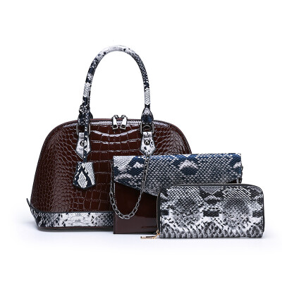 

Portable ladies crocodile pattern shoulder diagonal cross-shell mother bag