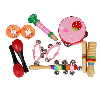 

Tailored Wooden Percussion Musical Instrument Toy Set 11Pcs Educational Music Toy