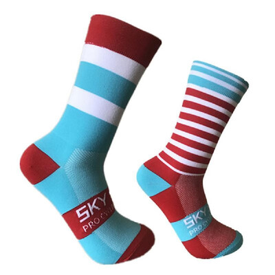 

Cycling Socks Moisture-wicking Bike Socks Men Women Sports Running Gym Training Striated Socks Size 7-12