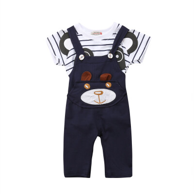 

2PCS Toddler Baby Boy Girls T-shirt TopsPants Overalls Outfits Clothes Set