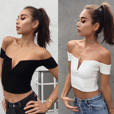

Women´s Summer Casual Tank Tops Blouse Off Shoulder Crop Tops T-Shirt