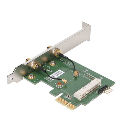 

Greensen Wireless Wifi Network Adapter Card Mini PCI-EX1 to PCI-E Desktop Adapter with 2 Antennas