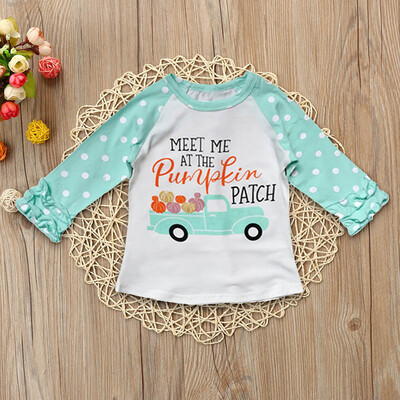

Toddler Baby Kids Girl Ruffle Letter Pumpkin Tops T-Shirt Halloween Clothes