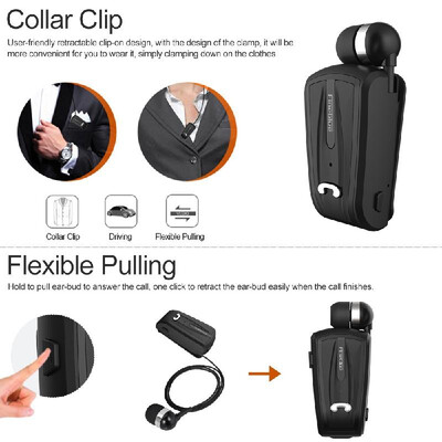 

Fineblue F-V6 Wireless Bluetooth Earphones In-ear Headset Business Headphones Bluetooth 40 Wear Clip Hands-free with Mic